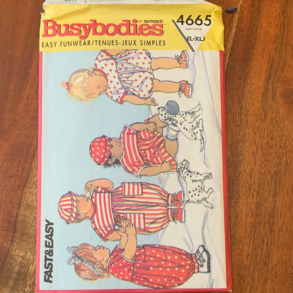 Butterick  Busybodies Toddler Romper ,Dress and hat Sewing Pattern
